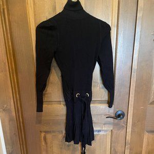 Venus Black Retro Belted Sweater Dress - Size Small